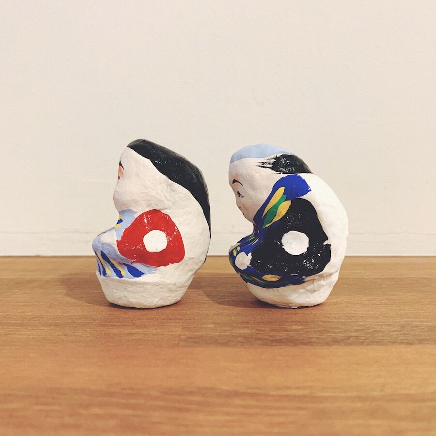 【郷土玩具】廃絶　会津張子　福助 赤ベコなどで知られる、 福島県の郷土玩具「会津張子」。 こちらは