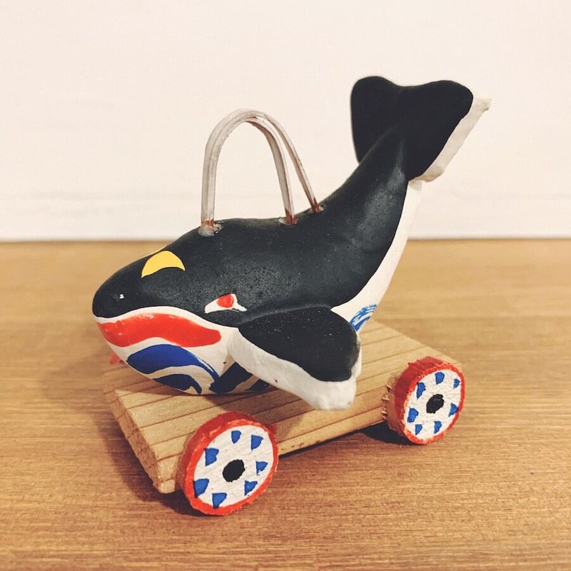 【激レア】平戸のあご車（トビウオ）郷土玩具（作者・上田昭典） 土佐張子『鯨車』 | 象々の郷土玩具