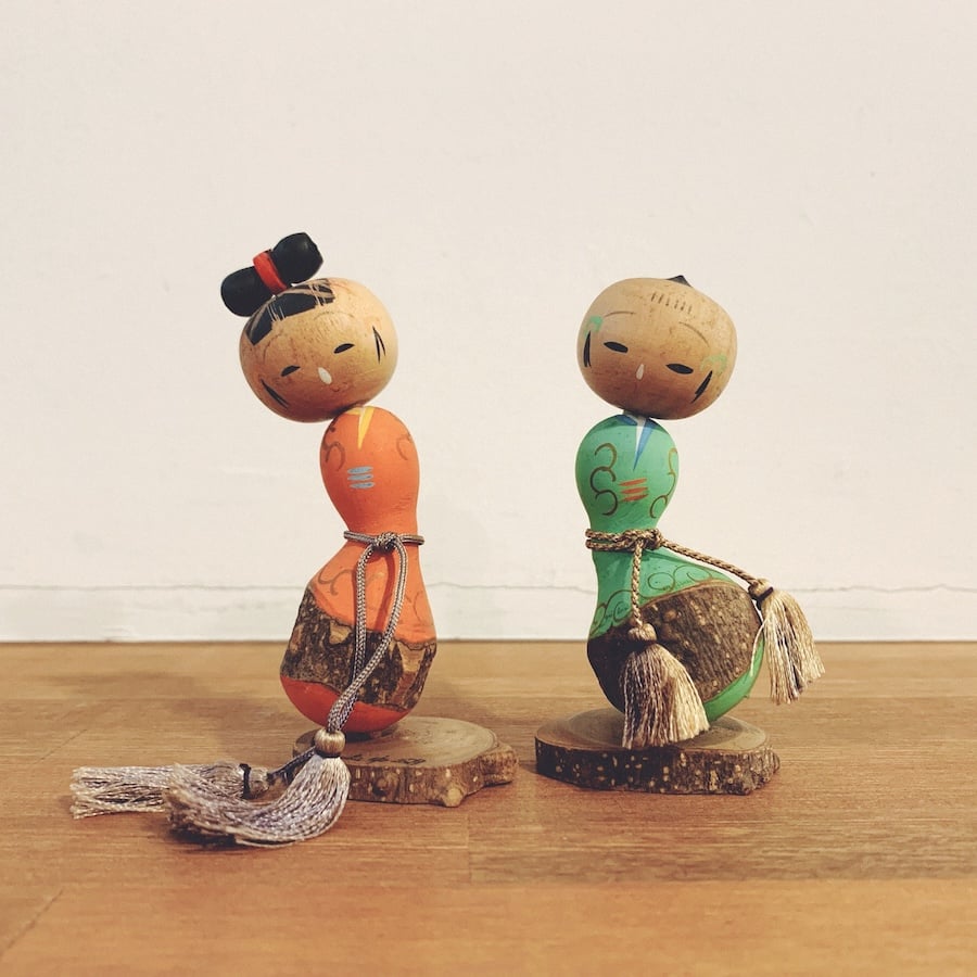 似顔絵こけし No.6 弔い 昭和37年 木偶 古道具 アンティーク 昭和レトロ】✴︎こけし人形✴︎鳴子こけし✴︎ | Pay ID
