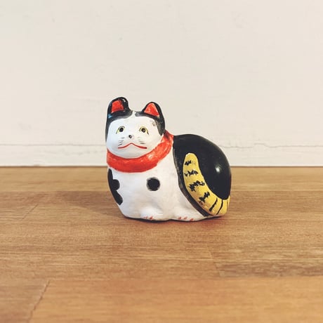 中野土人形 子守り猫 郷土玩具 民芸品 土人形 奈良久雄 招き猫パワー／藤田透 | 子守り猫／中野人形／奈良久雄さん作