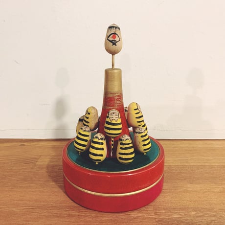 ☆ 江戸独楽 広井政昭 『特殊独楽 2点 』W8.8cm CR郷土玩具/木地