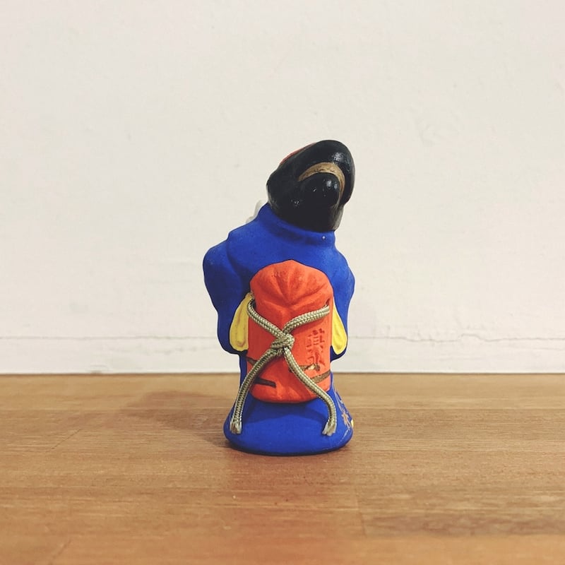 名古屋土人形・野田末吉『招き猫抱きお福』土鈴 | 象々の郷土玩具