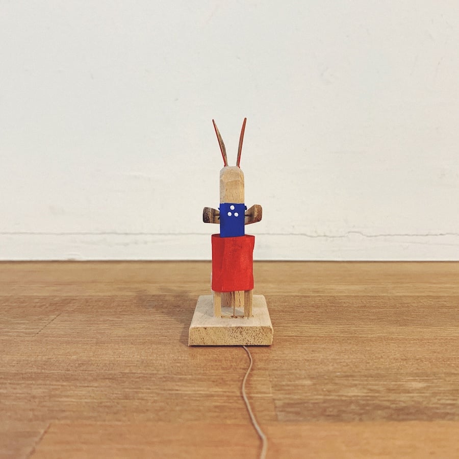 中島めんやのからくり玩具『もちつき兎』 | 象々の郷土玩具