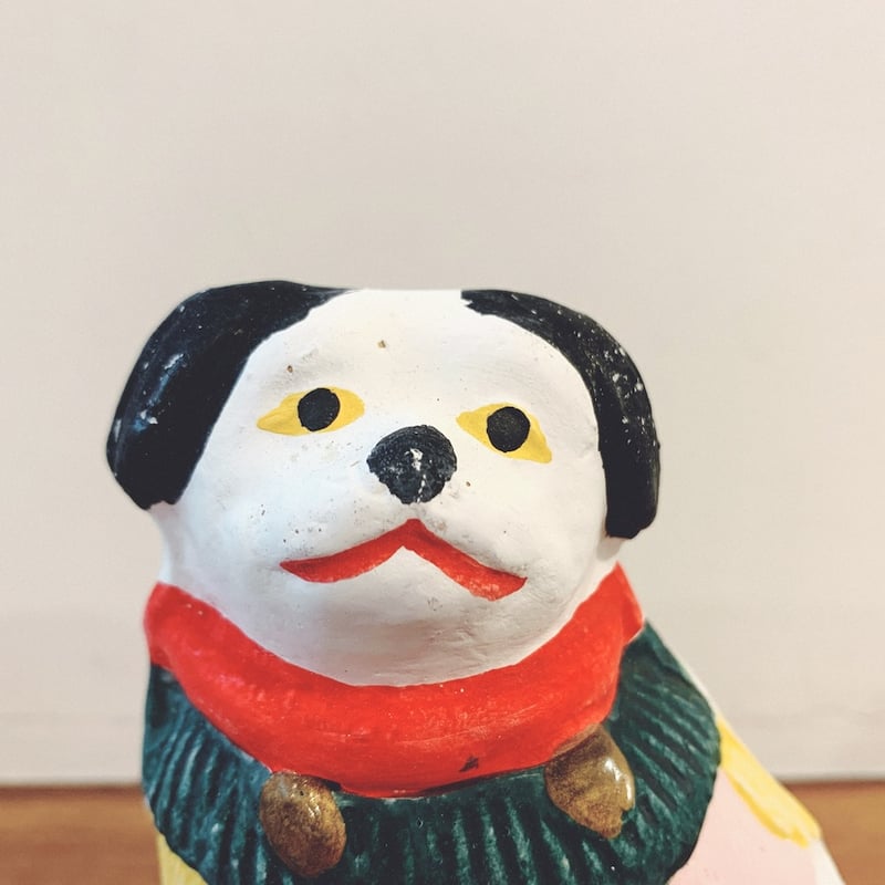 ファンキーな色 土人形 獅子と狛犬 郷土人形 民芸 古道具 アンティーク ファンキーな色 土人形 獅子と狛犬 郷土人形 民芸 古道具