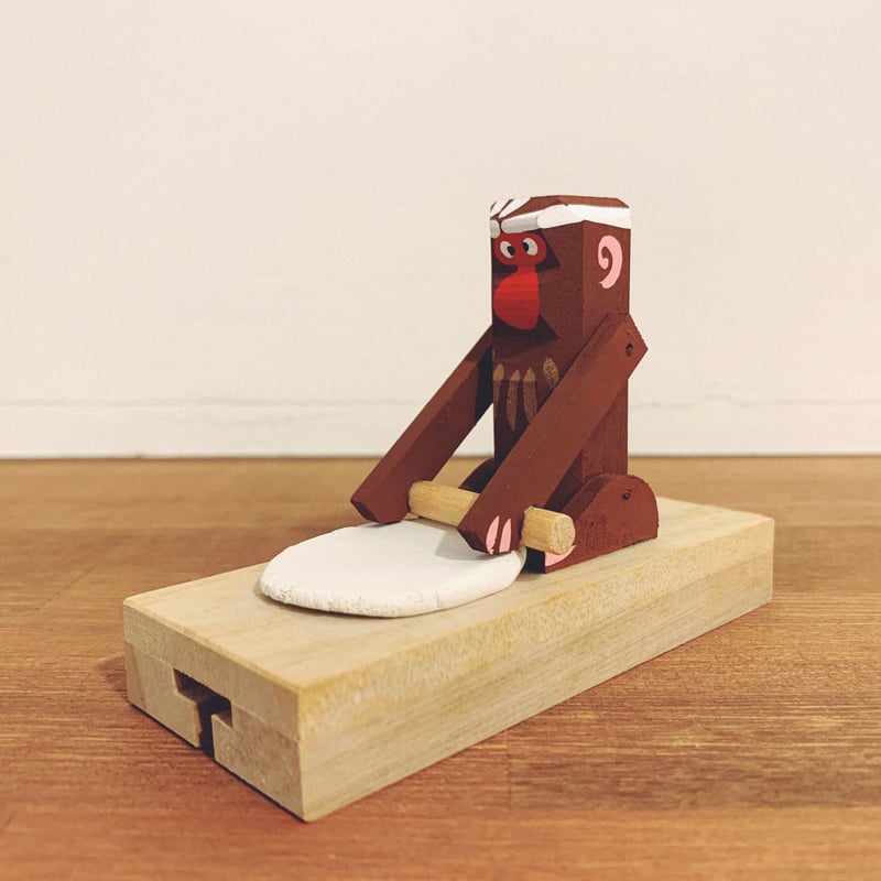奈良井のからくり玩具『信濃猿・そばのし猿』 | 象々の郷土玩具