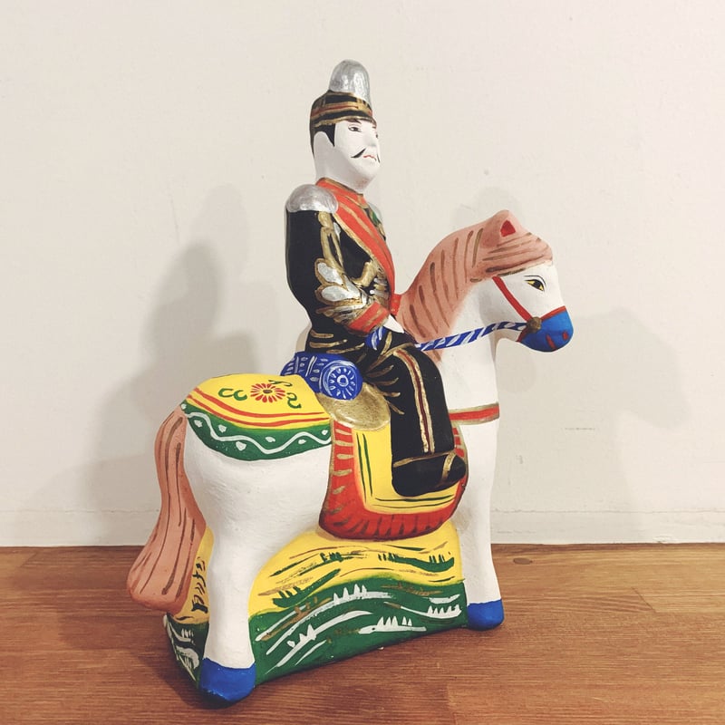 美濃・姫の土人形『馬乗り鎮台』 | 象々の郷土玩具