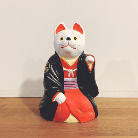 仙台 伝統工芸品 つつみ人形  羽織招き猫 座布団付き 招き猫 堤人形 仙台張り子 つつみのおひなっこや
