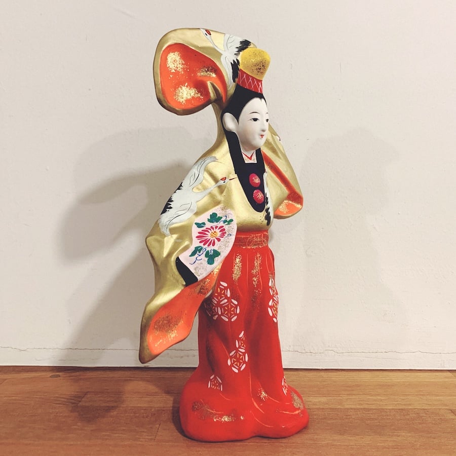 B378・日本の土人形　　郷土玩具 民俗　コレクション 市原土人形・後藤久美『白拍子』 | 象々の郷土玩具