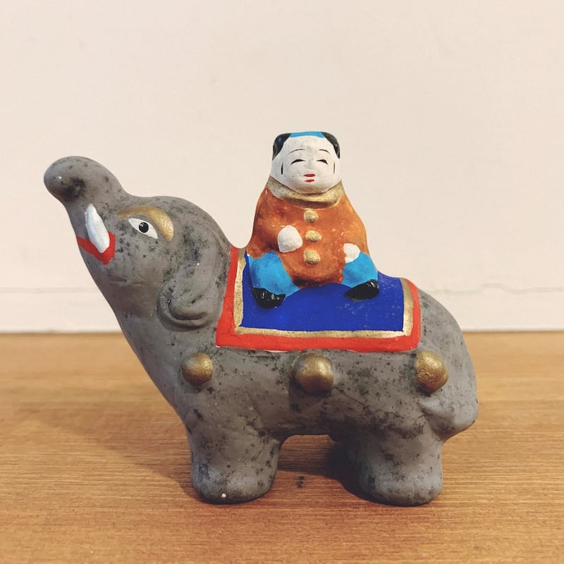 伏見人形・丹嘉『象乗り唐子』 | 象々の郷土玩具