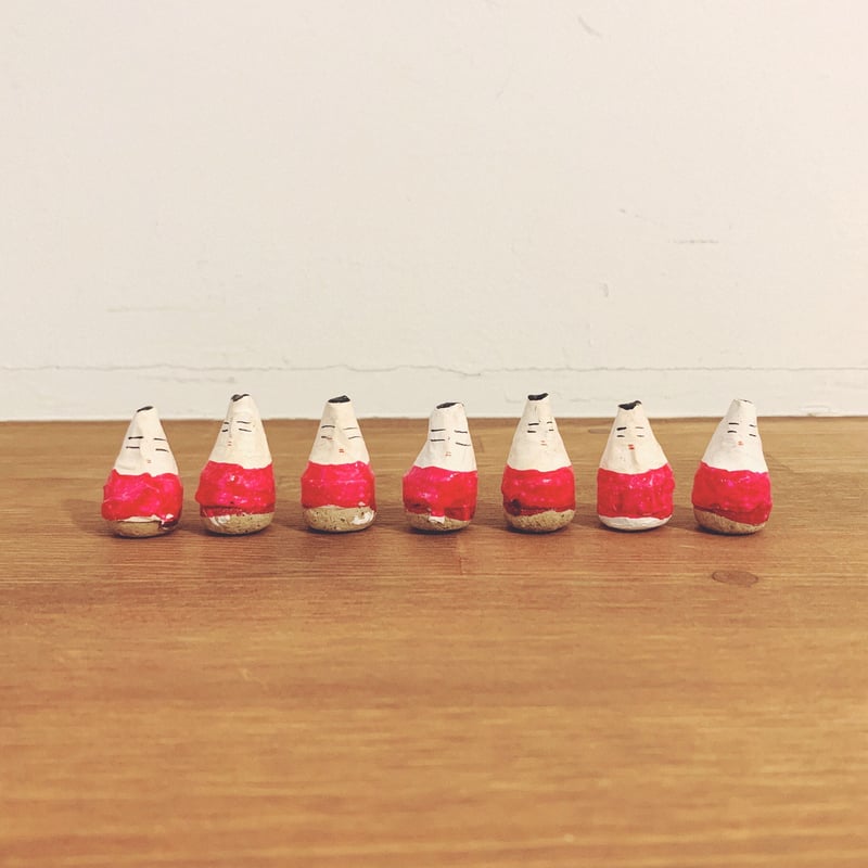 会津の民芸品『起上り小法師(起き姫)』7点セット | 象々の郷土玩具