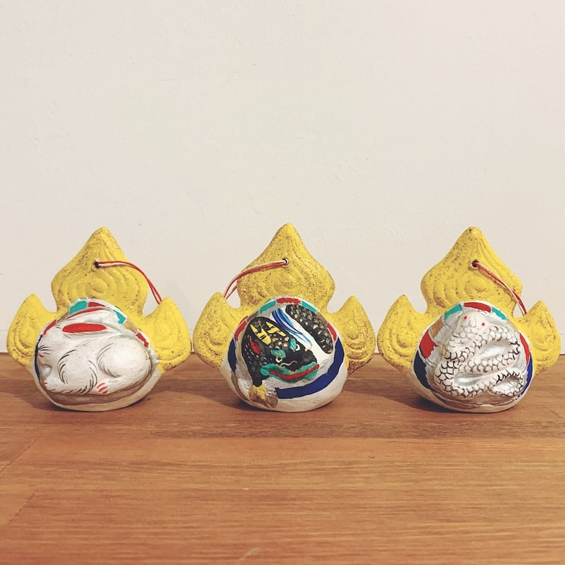 起土人形・中島一夫『美江寺の蚕鈴』十二支揃 | 象々の郷土玩具