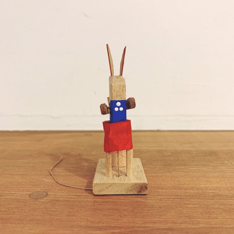 中島めんやのからくり玩具『もちつき兎』 | 象々の郷土玩具