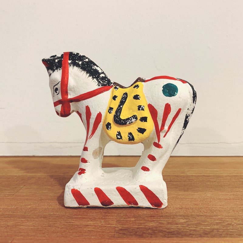 ファンキーな色 土人形 獅子と狛犬 郷土人形 民芸 古道具 アンティーク