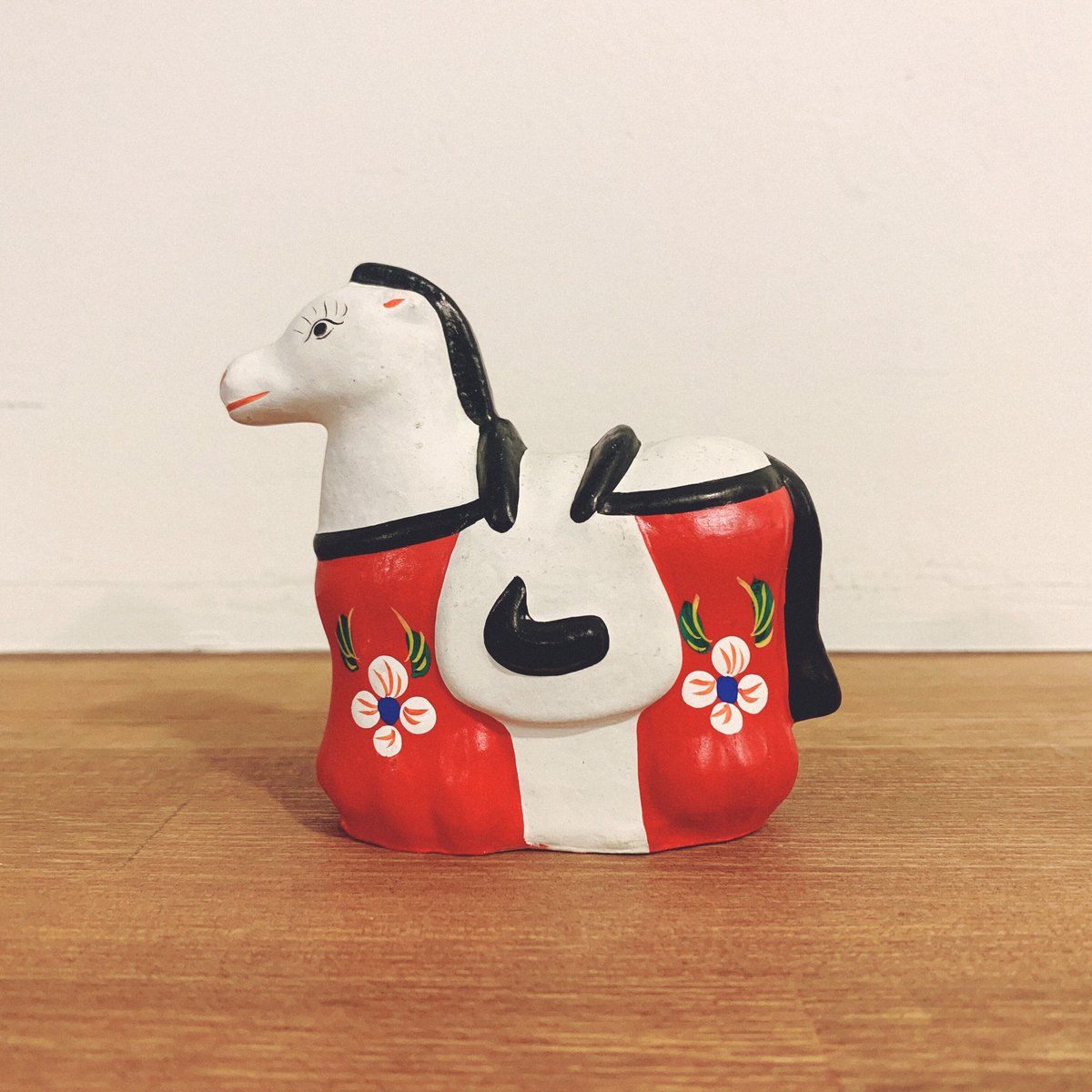 花巻人形/花巻土人形「不動明王」江戸後期〜明治初期頃 堤人形 附馬牛