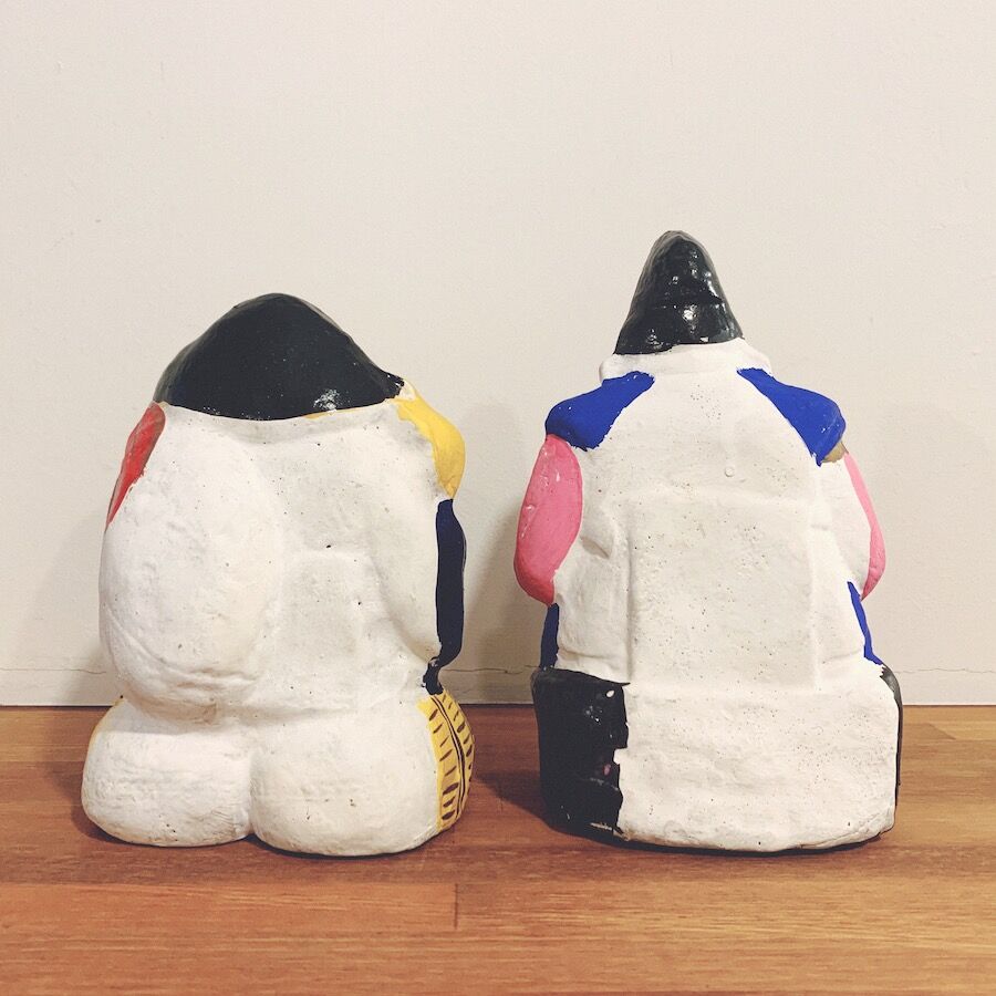 恵比寿様 大黒様 土人形 民藝 郷土玩具 久米土人形の『恵比寿・大黒』 | 象々の郷土玩具