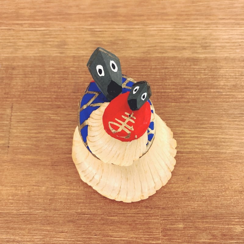 笹野一刀彫『親子亀』 | 象々の郷土玩具