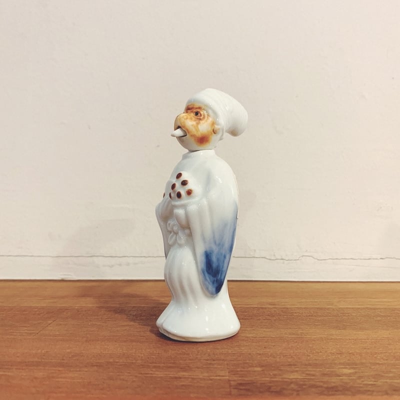 郷土玩具　長崎　平戸　舌出し三番叟(大) 作者:今村キヌ 長崎県・平戸焼『舌出し三番叟・大』 | 象々の郷土玩具