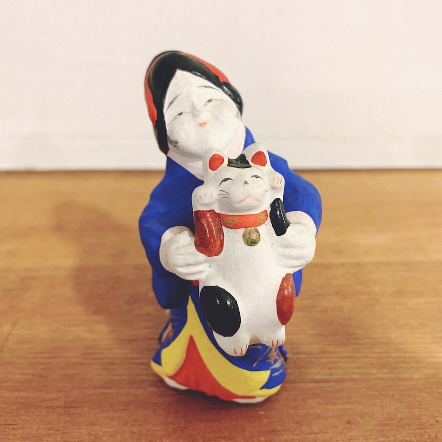 郷土玩具　招き猫　土人形　土鈴　(9/9迄出品) 招き猫土鈴／起土人形 - 招き猫パワー｜郷土玩具・置物