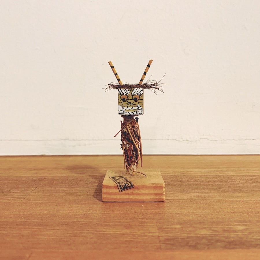 時代 名人 宝山 造 細密彩色 大津絵 鬼の寒念仏 置物 郷土玩具 時代 名人 宝山 造 細密彩色 大津絵 鬼の寒念仏 置物 郷土玩具