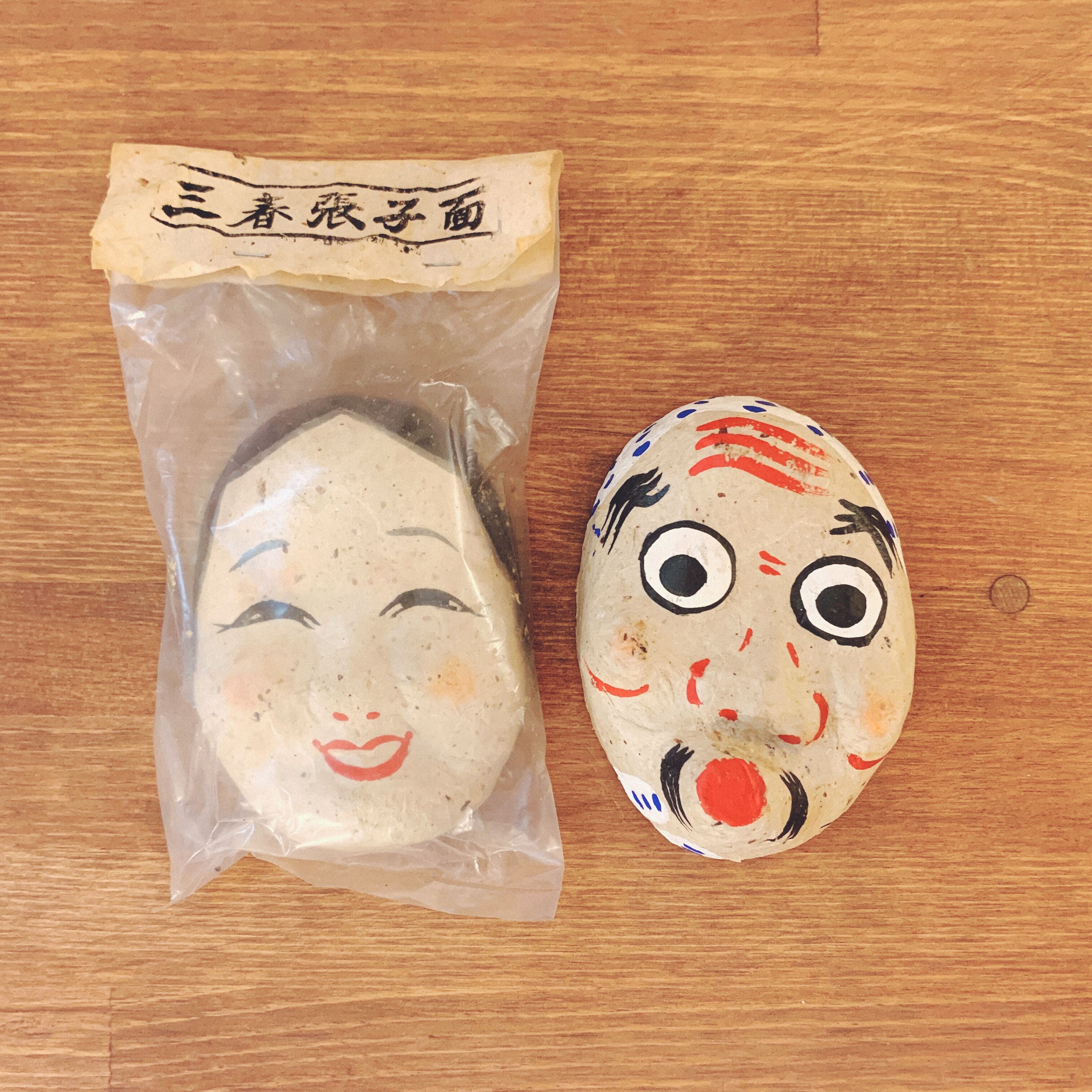 明治期 張り子 お多福面 おかめ面 ヴィンテージ 民俗仮面 古道具 骨董品 2 original