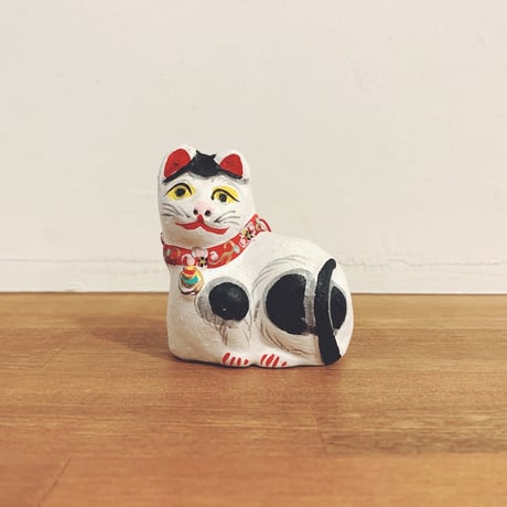 起人形　招き猫　中島一夫　土人形　郷土玩具　(10/14迄出品) 中島めんや『招き猫』 | 象々の郷土玩具