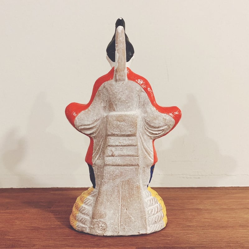 明治期 大型三次人形 天神（菅原道真）置物 光人形 粘土製歴史資料★重さ2.3㎏ 明治期 大型三次人形 天神（菅原道真）置物 光人形 粘土製歴史