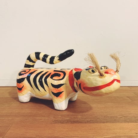 【郷土玩具】廃絶　静岡張子　澤屋　首振り虎 博多張子の『首振り虎』 | 象々の郷土玩具