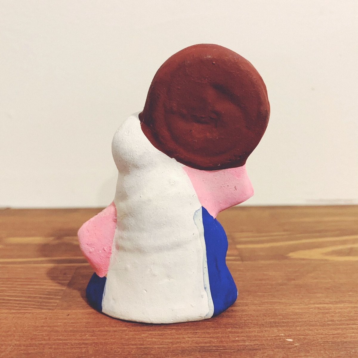 かわいい 郷土人形 太鼓持ち童人形 共箱(ZE434) 高山土人形の『太鼓担ぎ』 | 象々の郷土玩具