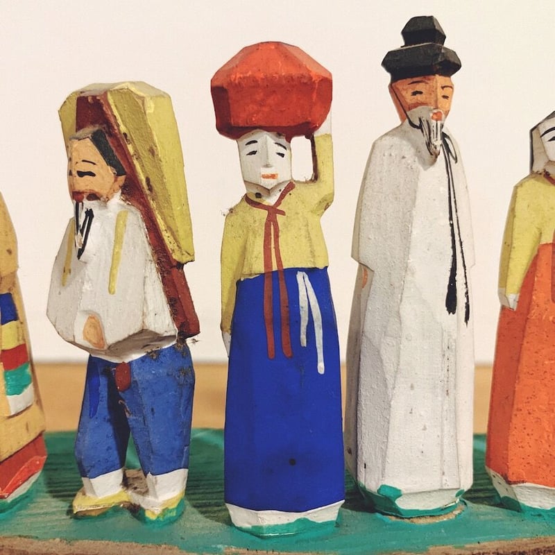 朝鮮の木製玩具『将軍標と朝鮮の村人』 | 象々の郷土玩具