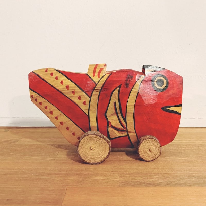 郷土玩具 鹿児島神宮『鯛車』(大・全長23cm)ビンテージ 民藝 メルカリ フォークアート 工芸品