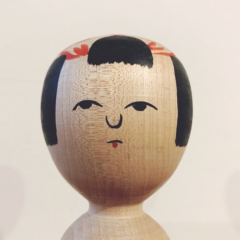 伝統こけし木地山こけし⭕️超レアなロクロ線椿花模様50cm超名工小椋久太郎