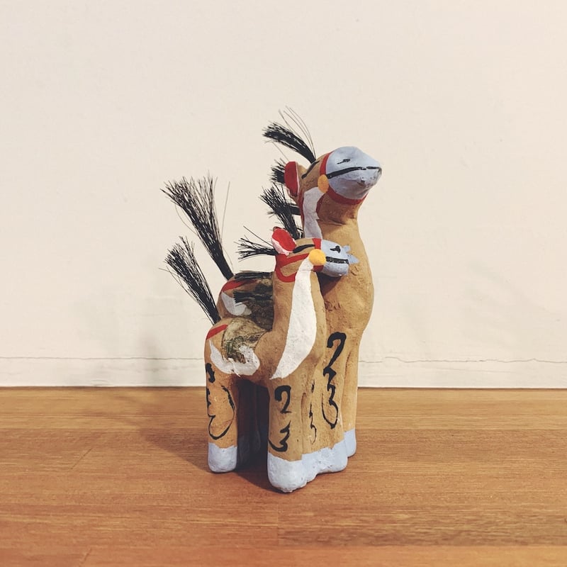 青森土人形・福原英治郎『親子馬』 | 象々の郷土玩具