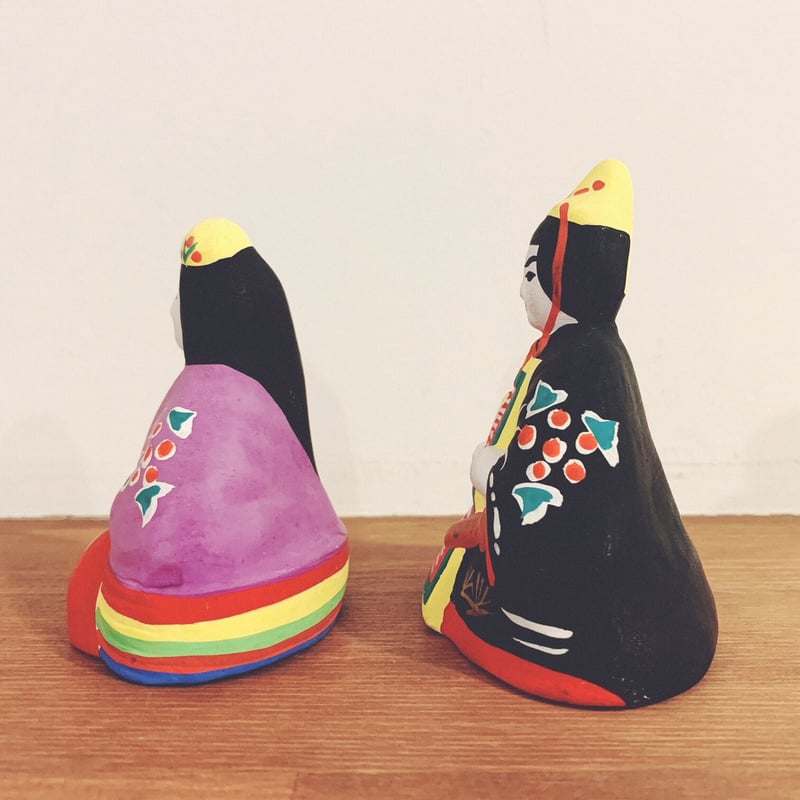 古い】ミニチュア雛人形セット( 土人形) 古い】ミニチュア雛人形セット