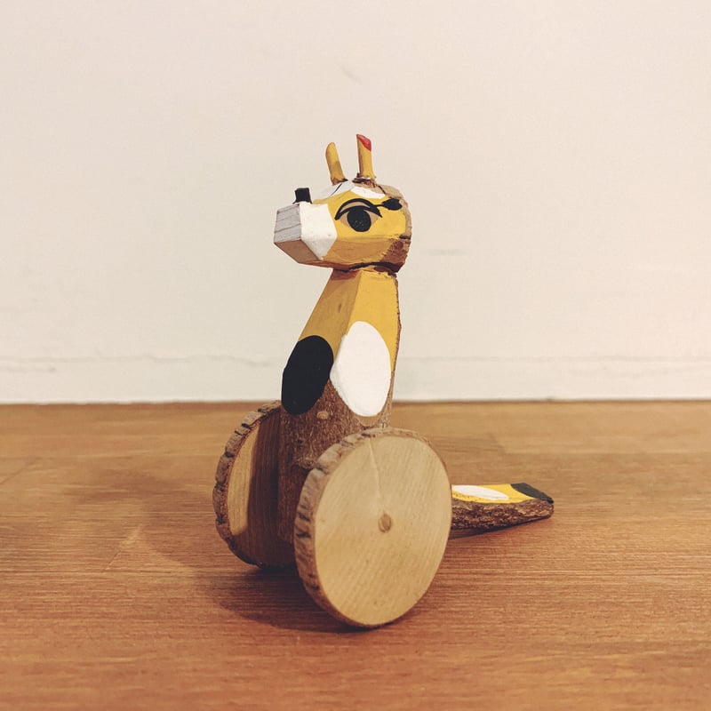 きしまやま一刀彫の大八車『犬』 | 象々の郷土玩具