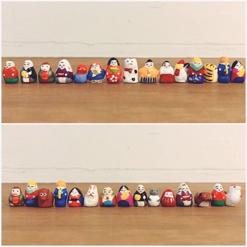 杉谷マサ作・清水豆人形の詰め合わせ箱 | 象々の郷土玩具