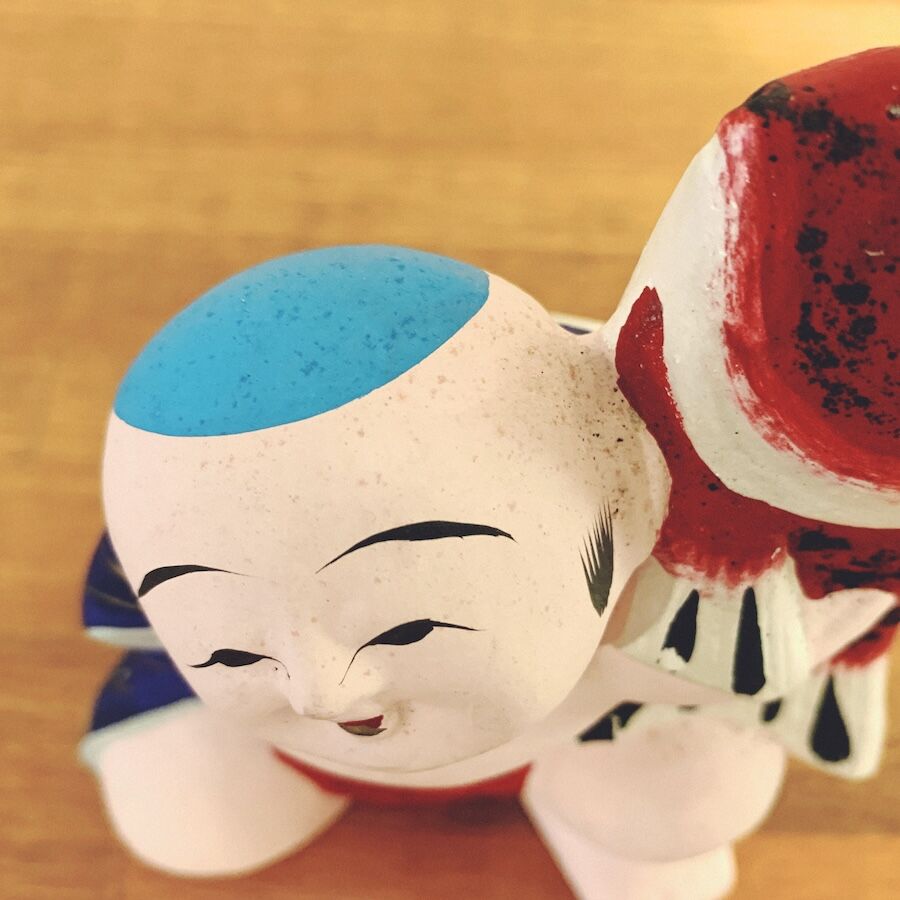 【戦前・古玩】伏見人形 玉取り海女(大) 丹嘉/大西重太郎 龍神 辰年 郷土玩具 original