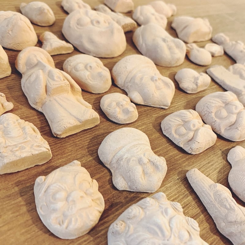 今戸人形『泥面子』34個 | 象々の郷土玩具