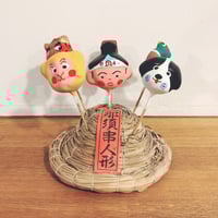 郷土玩具　長崎　平戸　舌出し三番叟(大) 作者:今村キヌ 長崎県・平戸焼『舌出し三番叟・大』 | 象々の郷土玩具