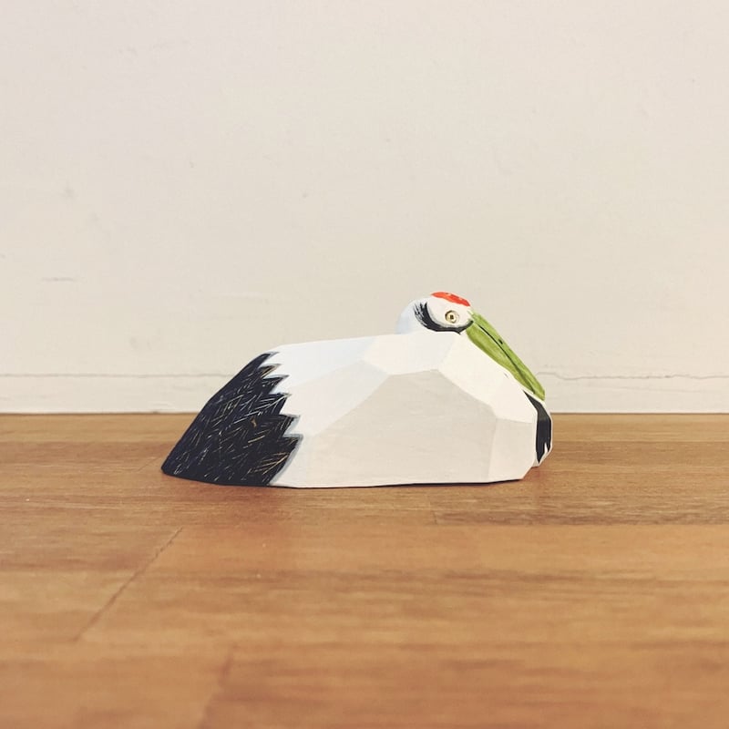 奈良一刀彫・大林杜壽『巣籠鶴』 | 象々の郷土玩具