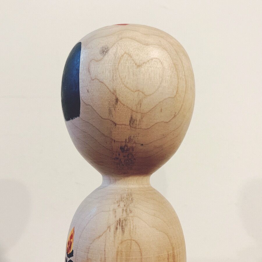 伝統こけし 木地山こけし ⭕️超レアなロクロ線椿花模様50cm超 名工