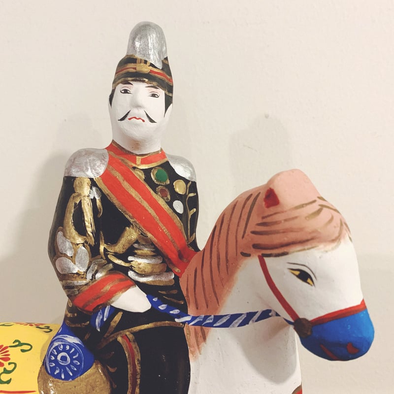 美濃・姫の土人形『馬乗り鎮台』 | 象々の郷土玩具