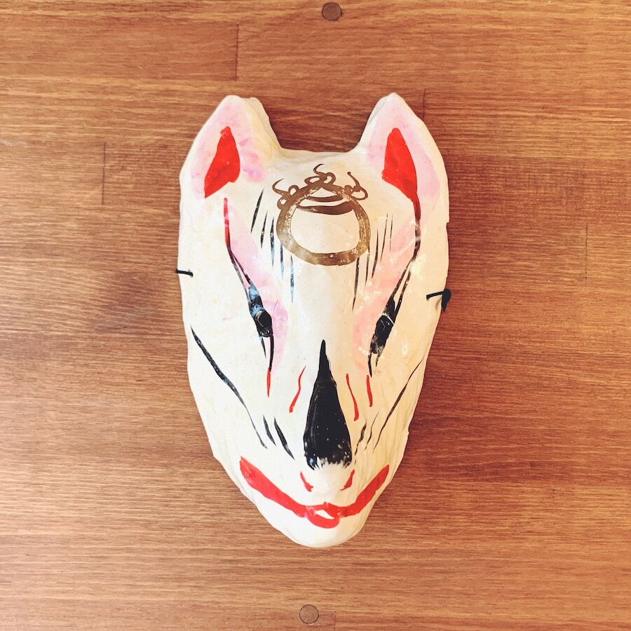 古い 狐面 張子面 お面 郷土玩具 民芸 古道具 アンティーク 古い 狐面 張子面 お面 郷土玩具 民芸 古道具 アンティーク