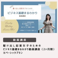 駆け出し起業女子のための「ビジネス基礎まるわかり」動画講座（2ヶ月間）※ベーシックプラン