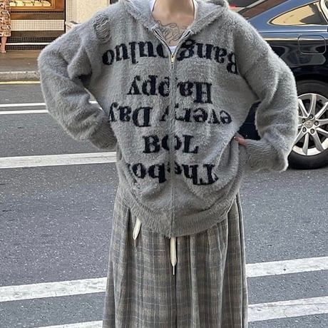 モヘアZIPパーカー