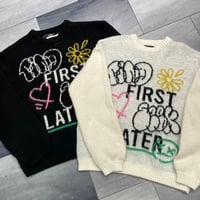 フラワーペイント風ニット