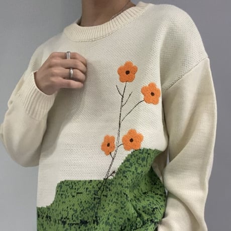 お花ニット