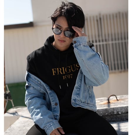 ゴールド刺繍     パーカー       ブラック  |  Gold embroidery sweatshirts black