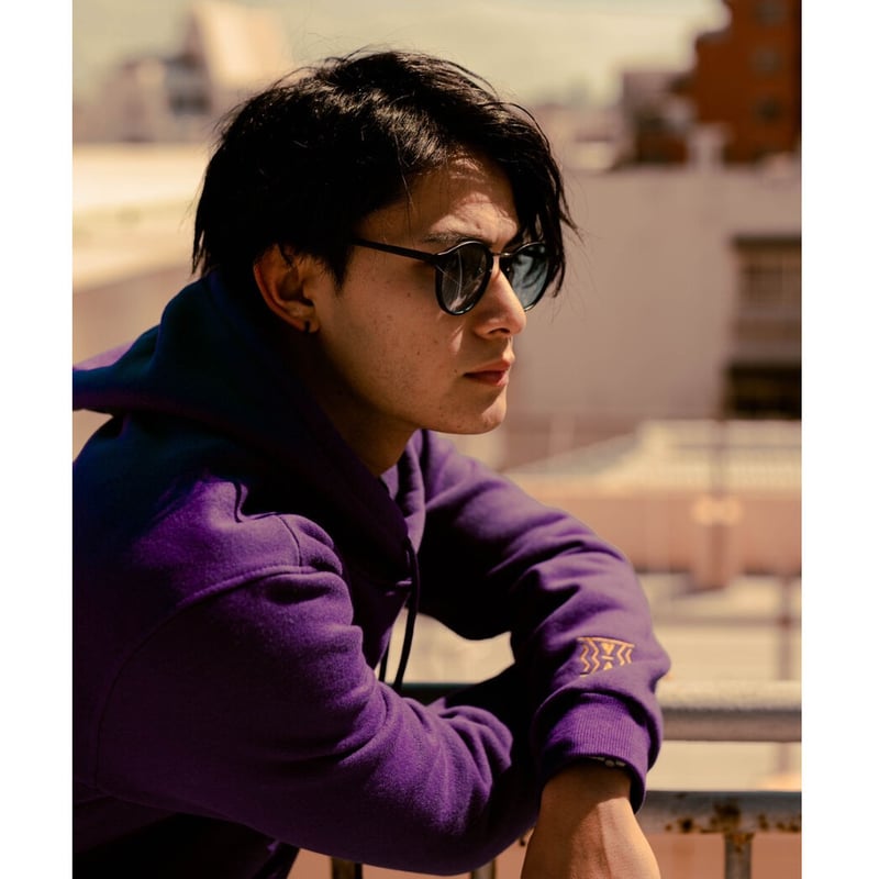 ゴールド 刺繍 パーカーパープル | Gold embroidery