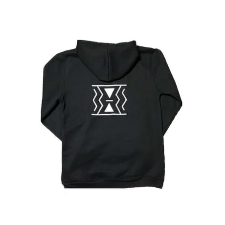 ホワイト刺繍 パーカーブラック   | White embroidery sweatshirts black