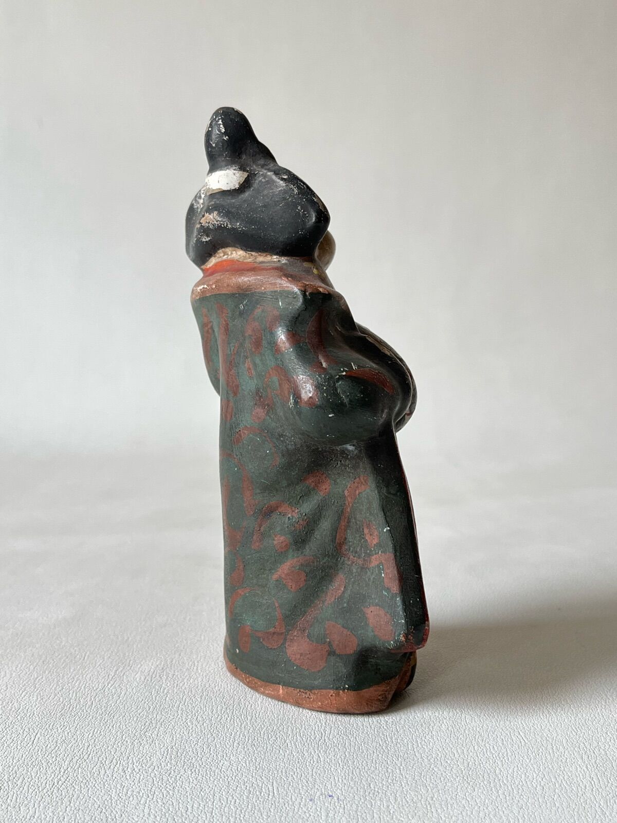 希少 江戸期 伏見人形 鵤幸右衛門 彩色布袋座像 銘【伏見 人形や 幸右衛門】 希少 江戸期 伏見人形 鵤幸右衛門 彩色布袋座像 銘【伏見 人形や